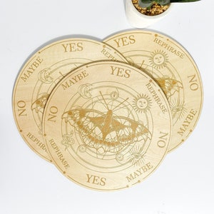 Wooden Moth Pendulum Board, Pendulum Board, Divination Board,  Dowsing Pendulum Board, Death Moth, Ouiji Board