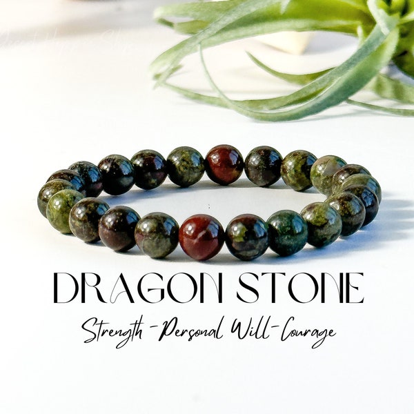 Dragon Stone Bracelet, Stone of Courage & Strength, 8mm Dragon's Blood Jasper Bracelet, Dragon Stone Bracelets, Dragon's Blood  Jasper