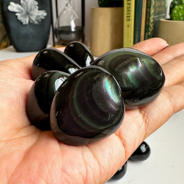 HQ Rainbow Obsidian Tumbles from Mexico, Tumbled Rainbow Obsidian, Rainbow Obsidian, Obsidian Tumbles,