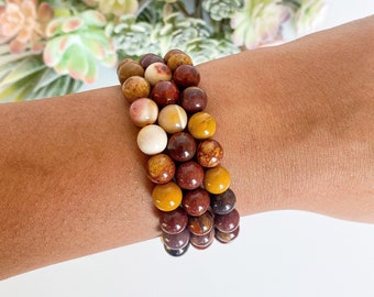 Mookaite Jasper Bracelet: Stone of Vitality, 8mm Gemstone Jewelry