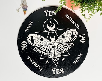 Laser Engraved Pendulum Board: Black Birch Dowsing Divination Tool