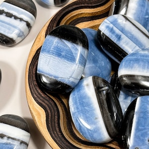 Owyhee Opal Palm Stones, Forgiveness + Communication,Owyhee Blue Opal Palm Stones, Blue Opal Palm Stones, Throat Chakra, Opal