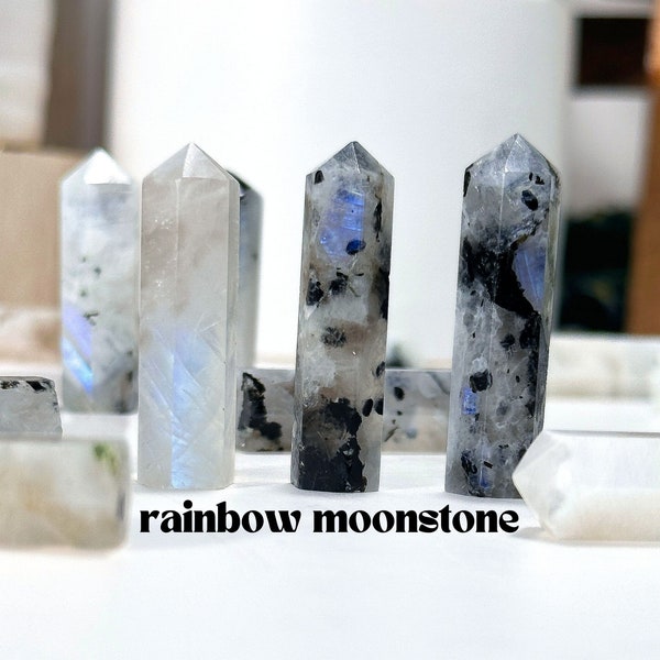 Mini Rainbow Moonstone Points, Dreaming +  Intuition, Moonstone Towers, Moonstone Points, Rainbow Moonstone, Moonstone,