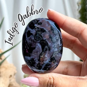 Indigo Gabbro Palmstenar | Mystisk Merlinit | Transformation & Inre Magisk Kristall