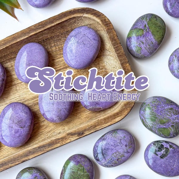 Polished Stichtite Palm Stone: