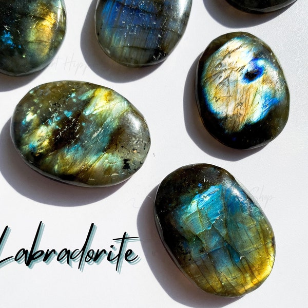 Labradorite Worry Stone, Stone of Transformation, Rainbow Labradorite Worry Stone, Labradorite, Worry Stones