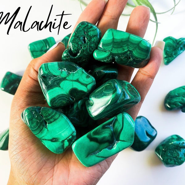 High-Quality Malachite Tumbles, NEW LOT, Protection & Transformation, Tumbled Malachite, Malachite, Polished Malachite,  Natural Malachite