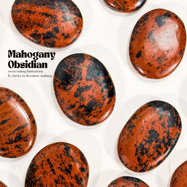 Mahogany Obsidian Worry Stone from USA, Growth + Protection, Mahogany Obsidian Thumb Stone, Californian Mahogany Obsidian, Mahogany Obsidian