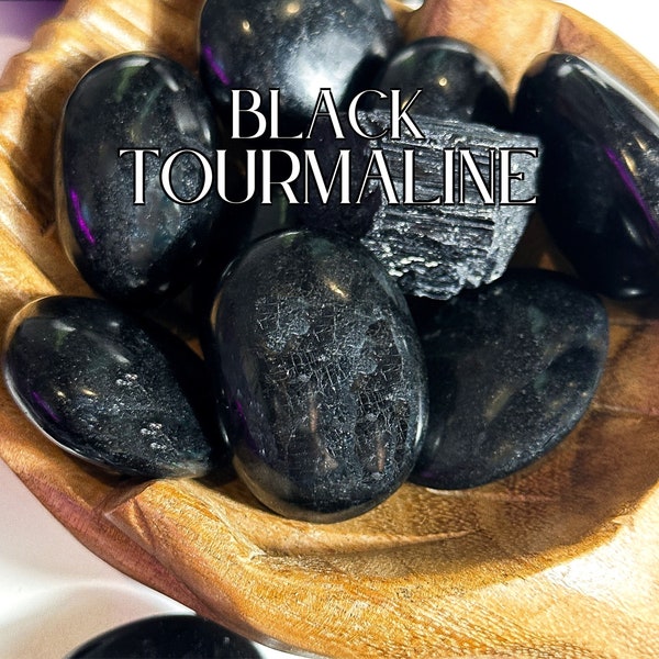 Black Tourmaline Palm Stones, Protection + Purifcation, Tourmaline Palm Stones, Polished Black Tourmaline, Tourmaline, Schrol Palm Stones