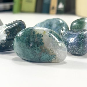 Tumbled Moss Agate: Natural Pocket Crystal for Grounding (2-3cm)