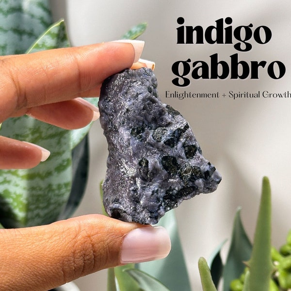 Raw Indigo Gabbro, Enlightenment + Spiritual Growth, Raw Mystic Merlinite, Natural Indigo Gabbro, Rough Mystic Merlinite, Indigo Gabbro