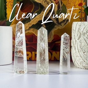 High Clarity Clear Quartz Tower, Polished Crystal Point for Focus & Clarity, Clear Quartz Obelisk, Healing Crystal, Clear Quartz