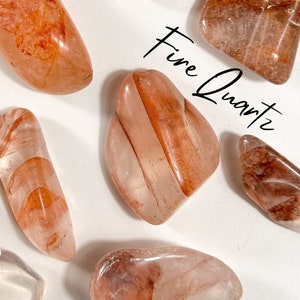 Powerful Fire Quartz Tumbles, Red Hematoid Quartz, Tumbled Fire Quartz, Hematoid Quartz Tumbles, Harlequin Quartz, Fire Quartz,