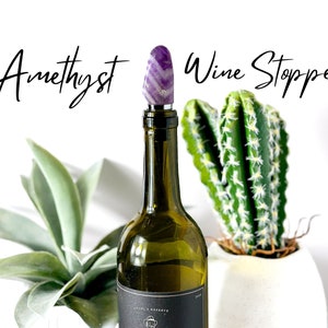 Amethyst Wine Stopper, Crystal Wine Stopper, Wine Stopper, Gemstone Wine Stopper, Wine Lover Gift,Amethyst Bottle Stopper