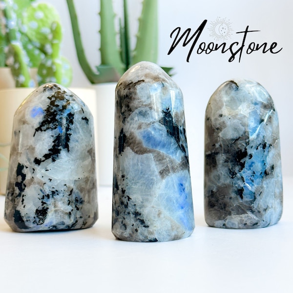 Rainbow Moonstone Freeforms, Moonstone Boulders, Polished Moonstone Free Form, Cut Base Moonstone Free Form, Rainbow Moonstone