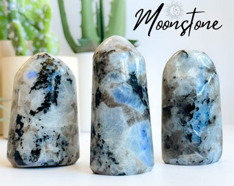 Rainbow Moonstone Freeforms, Moonstone Boulders, Polished Moonstone Free Form, Cut Base Moonstone Free Form, Rainbow Moonstone