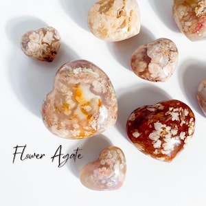 Blume Achat Herz: Sakura Kirschblüte Stein