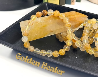 Golden Healer Bracelets, Enhance Self-Esteem & Confidence, Yellow Hematoid Quartz Gemstone Bracelets