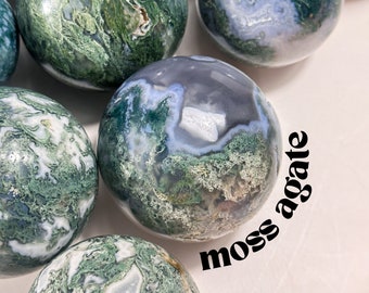 Moss Agate Sphere,  Good Luck  + New Beginnings, Moss Agate Sphere, Moss Agate Sphere, Heart & Root Chakra, Moss Agate