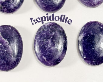 Lepidolite Worry Stone, Calm Anxiety + Promotes Restful Sleep, Lepidolite Thumb Stones, Lepidolite, Worry Stones, Thumb Stone