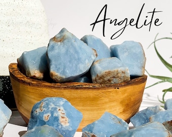 Raw Angelite Stone, Guardian Angel & Spirit Guides Crystal,  Rough Angelite, Raw Anhydrite, Rough Anhydrite Stone, Angelite, Raw Gemstone