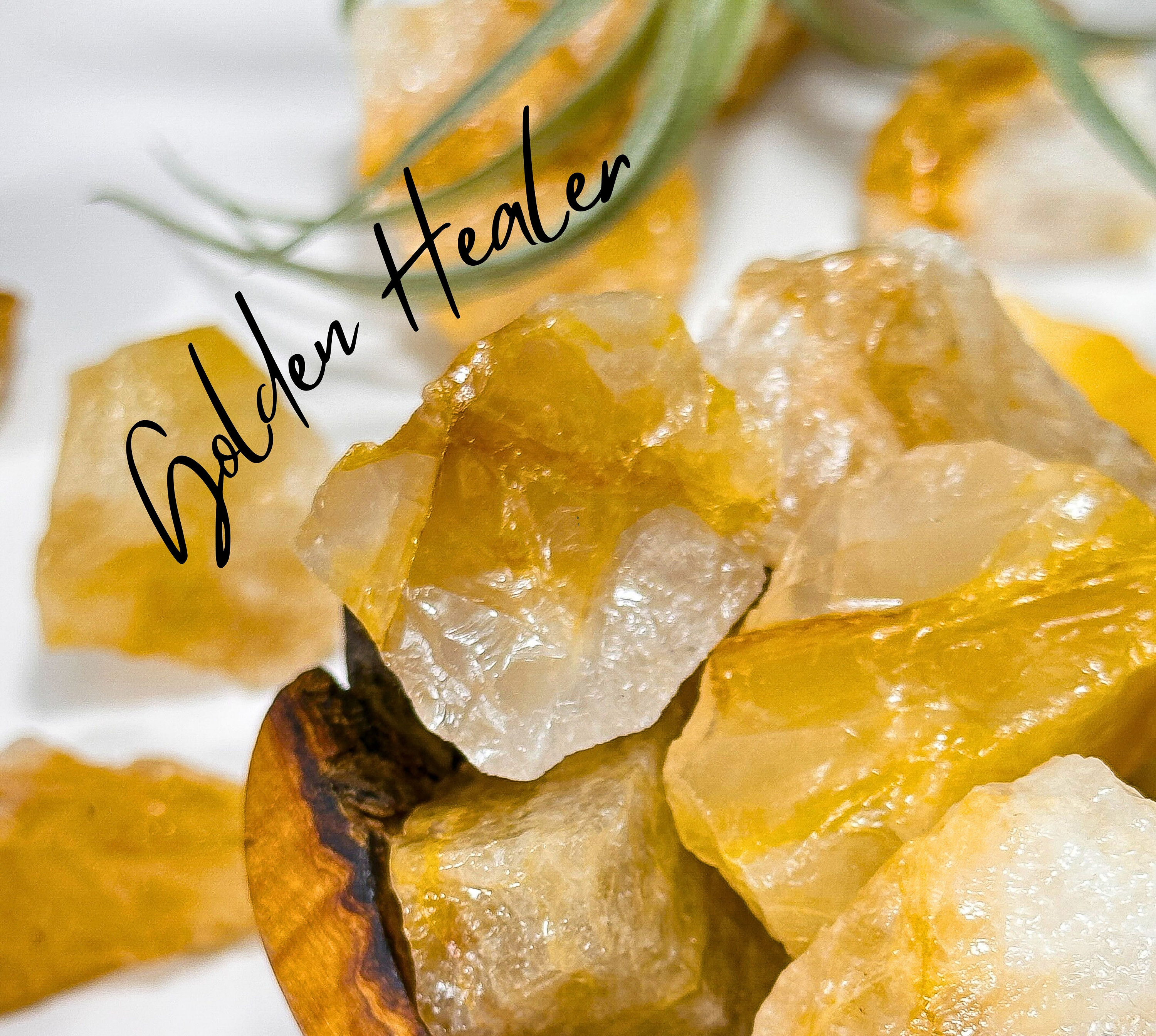 Raw Golden Healer Quartz Chunk: High Vibe Spiritual Growth Stone
