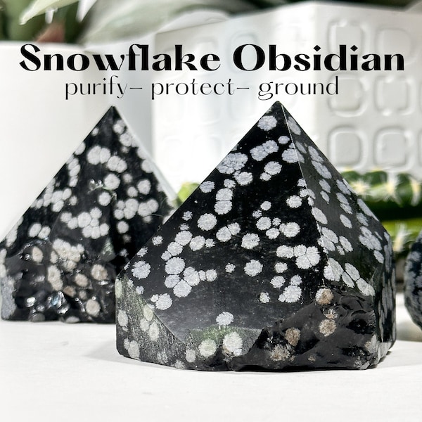 Puntos de obsidiana copo de nieve crudos, purificar + proteger, obsidiana copo de nieve polaca superior, obsidiana, obsidiana copo de nieve, puntos de obsidiana copo de nieve