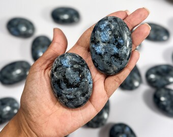 Larvikite Blue Pearl Granite Dowsing Pendulum – Polished Crystal, Natural Feldspar, Norway