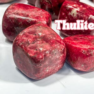 Hand Polished Thulite Tumbles from Norway (30-40mm)