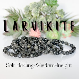 Powerful Larvikite Bracelet, Grounding + Protection, 8mm Larvikite Bracelet, Gemstone Bracelet, Larvikite Bracelet, Larvikite Jewelry,