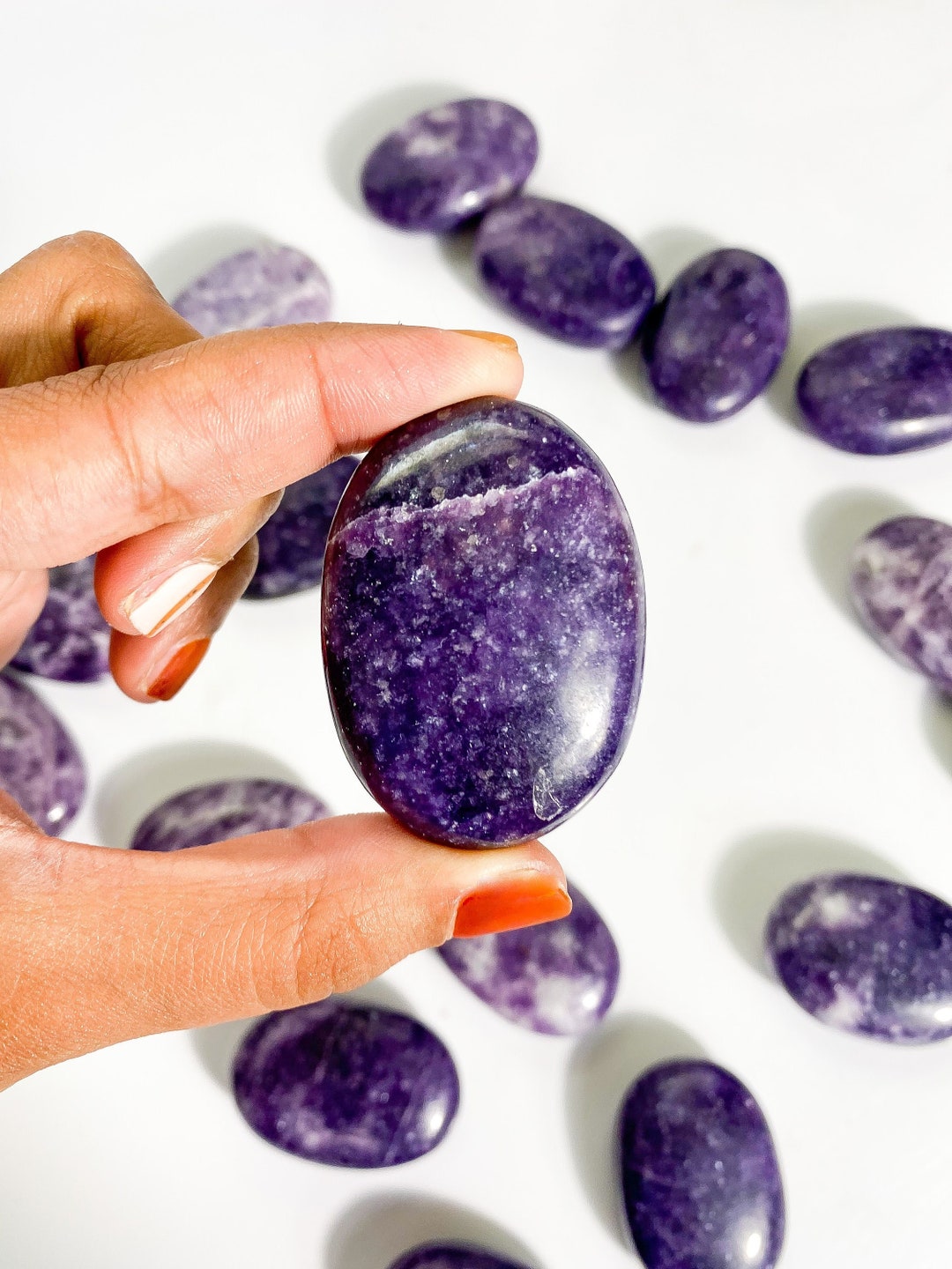 PURPLE Lepidolite Palm Stone, For Healing, 90-120GRAM at Rs 2100/kg in
