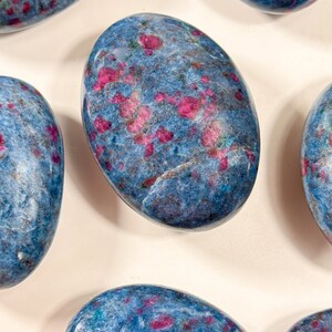 Ruby in Kyanite Palm Stone: UV Reactive Crystal image 3