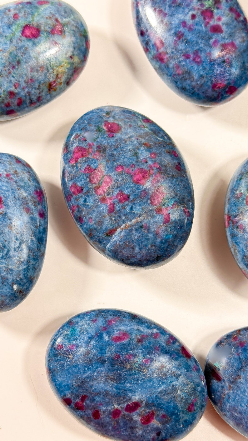 Ruby in Kyanite Palm Stone: UV Reactive Crystal image 3
