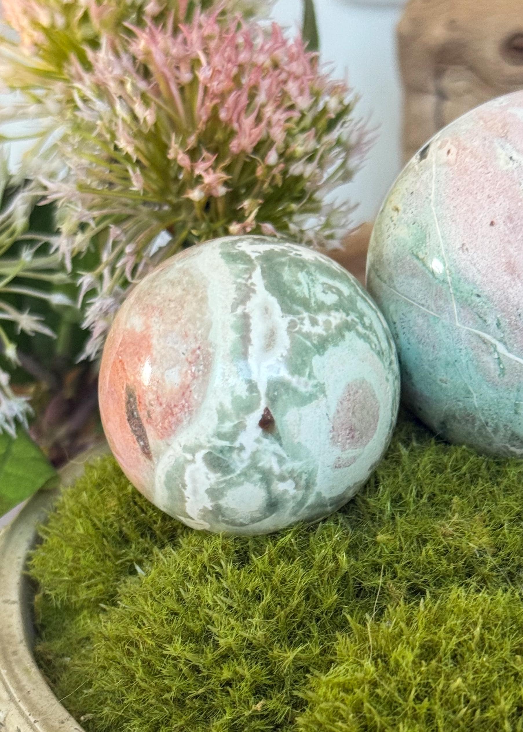 ラスト レア 高品質 ユニコーンジャスパー スフィア オーシャン