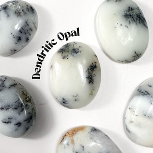 Dendritic Opal Worry Stone, Stone of Magic & Intuition, Merlinite Worry Stone, Merlinite, Dendritic Opal, Worry Stone