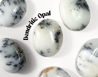 Dendritic Opal Worry Stone, Stone of Magic & Intuition, Merlinite Worry Stone, Merlinite, Dendritic Opal, Worry Stone
