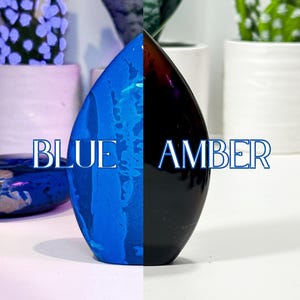 Indonesian Blue Amber Flame: UV Reactive Healing Crystal