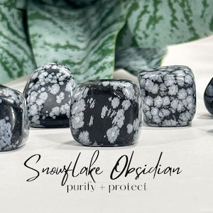 HQ Snowflake Obsidian Tumbles, Purify + Grounding, Tumbled Snowflake Obsidian,Snowflake Obsidian, Snowflake Obsidian, Tumbled Gemstones