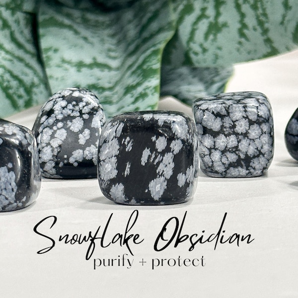 HQ Snowflake Obsidian Tumbles, Purify + Grounding, Tumbled Snowflake Obsidian,Snowflake Obsidian, Snowflake Obsidian, Tumbled Gemstones