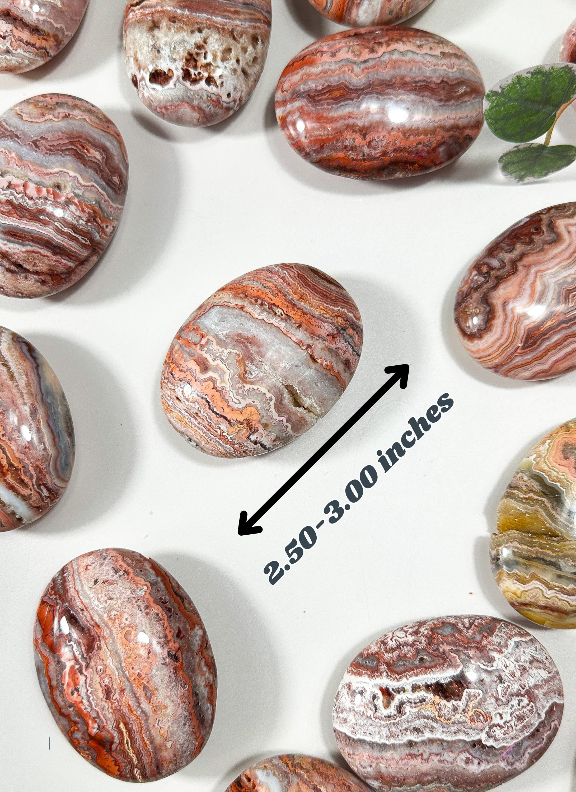 ピンク クレイジー レース アゲート パームストーン：良い雰囲気と幸福