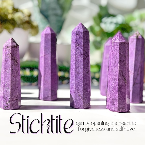 Vibrant Purple Stichtite Crystal Tower: Self-Love Stone