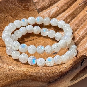 Handmade Rainbow Moonstone Bracelet, Personal Growth + Intuition,  Moon Magic Jewerly