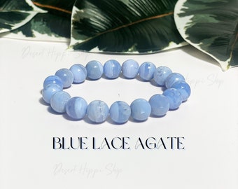Blue Lace Agate Bracelets, Stone of Communication, Blue Lace Bracelets, Blue Lace Agate Jewelry, Blue Lace Agate