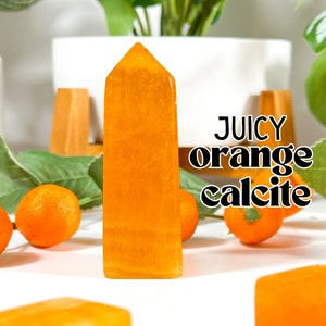 JUICIEST Orange Calcite Towers, Energize + Cleanse, AAA Orange Calcite Points, Orange Calcite Crystal, Sacral Chakra, Orange Calcite Tower,