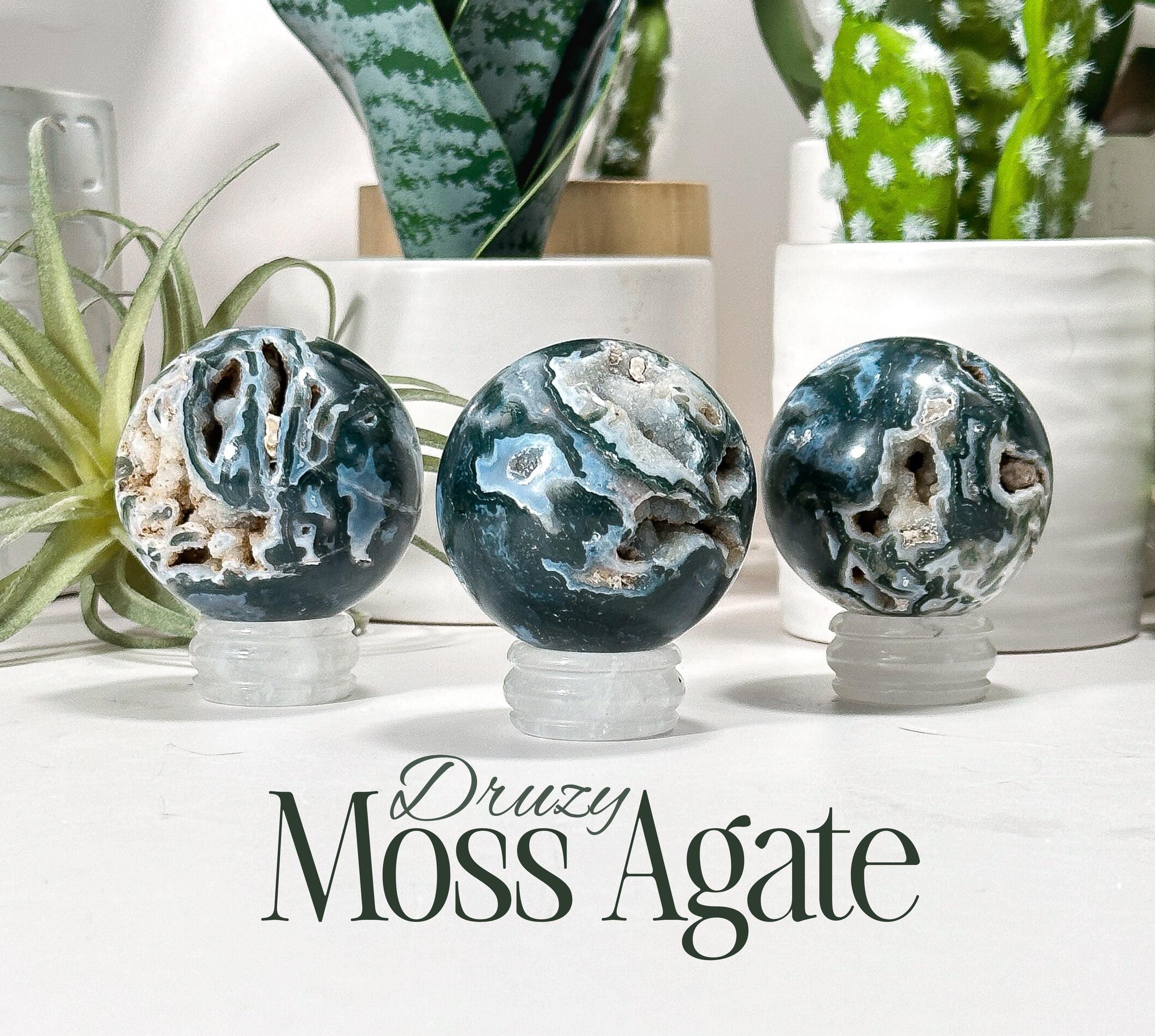 Moss agate sphere - Etsy 日本