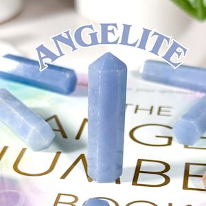 Dreamy Mini Angelite Tower – Angel Connection, Grief Support, Spirit Guide Stone, Higher Realms Crystal, Communication with Angels, Angelite