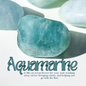 Soothing Hand Polished Aquamarine Tumble, Inner Peace + Healing, Tumbled Aquamarine, Polished Aquamarine, Aquamarine, Tumbled Gemstones