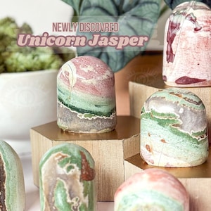 Watercolor Pastel Unicorn Jasper Freeforms, You Choose, Newly Discovered Unicorn Jasper, Unicorn Jasper Freeform, Pastel Unicorn Stone