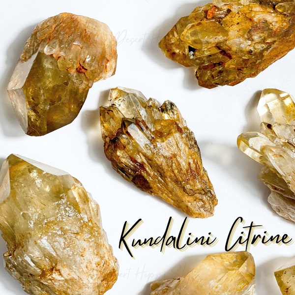 GENIUNE Raw Kundalini Citrine , Stone of Manifestation, Untreated Raw Kundalini  Citrine Points, Kundalini Citrine, Raw Citrine Points