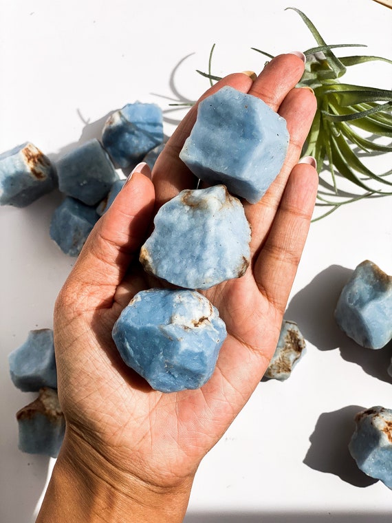 Raw Angelite Stone: Guardian Angel Crystal, Rough Anhydrite - Etsy